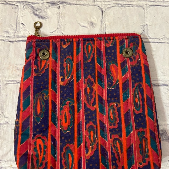 VINTAGE GLORIA VANDERBILT COSMETIC CASE FOR ACCESSORY STREET PAISLEY PATTERN - Picture 3 of 11